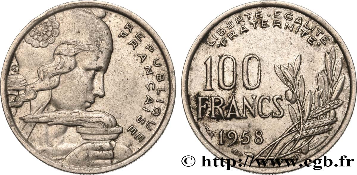 100 francs Cochet 1958  F.450/12 VF35 