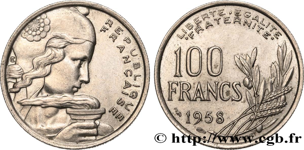 100 francs Cochet 1958  F.450/12 AU52 