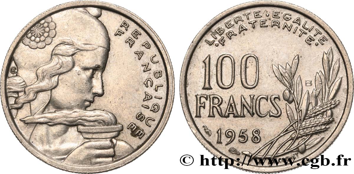 100 francs Cochet 1958 Beaumont-le-Roger F.450/14 XF48 