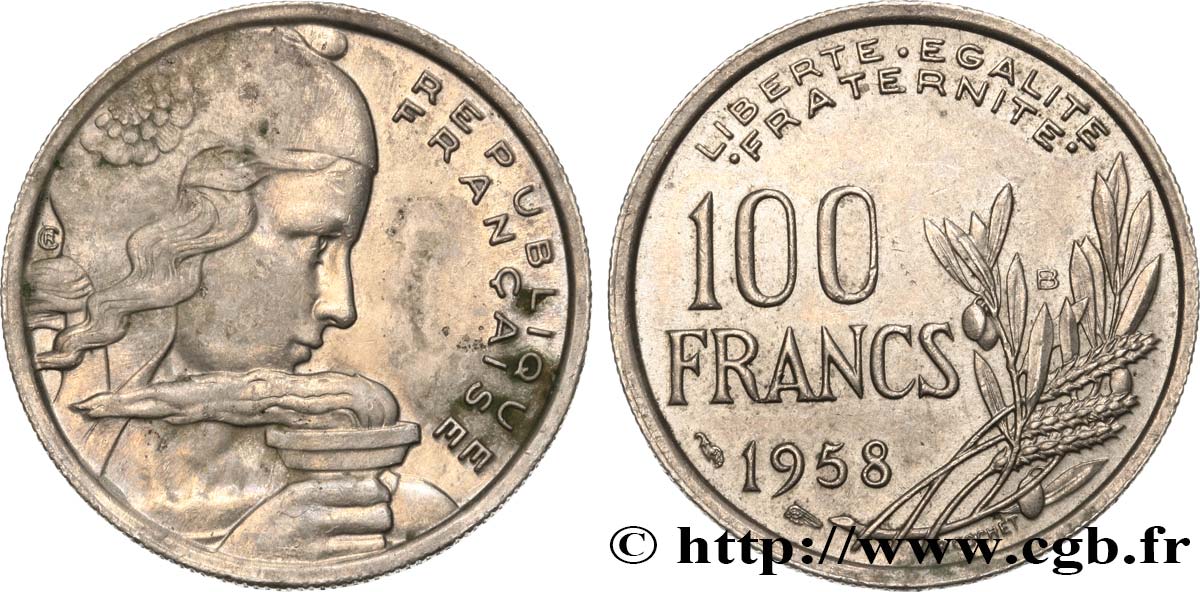 100 francs Cochet 1958 Beaumont-le-Roger F.450/14 XF 