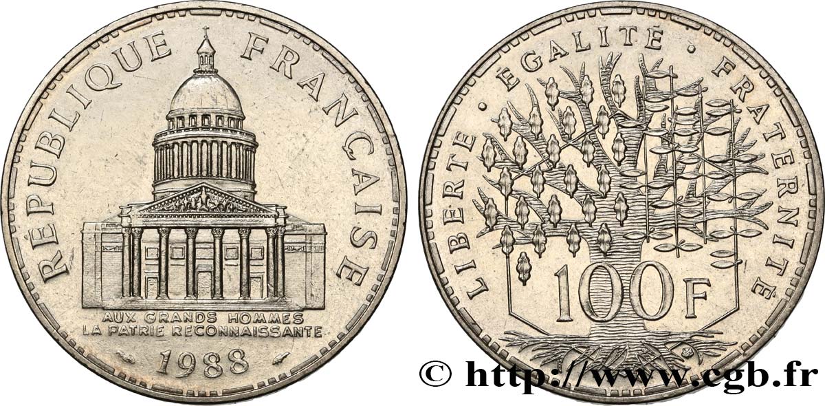 100 francs Panthéon 1988  F.451/8 XF 