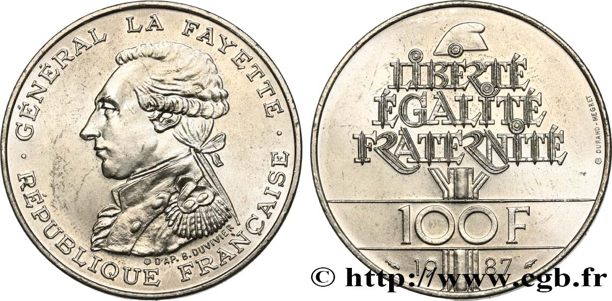 100 francs Égalité - La Fayette 1987  F.455/2 q.SPL 