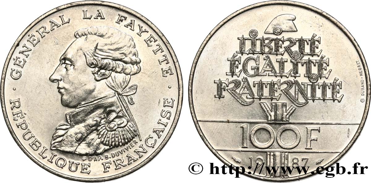 100 francs Égalité - La Fayette 1987  F.455/2 fVZ 