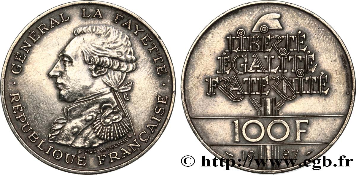 100 francs Égalité - La Fayette 1987  F.455/2 AU 