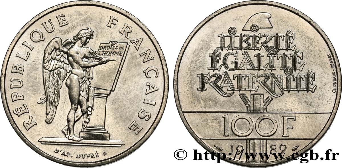 100 francs Droits de l’Homme 1989  F.457/2 MBC 