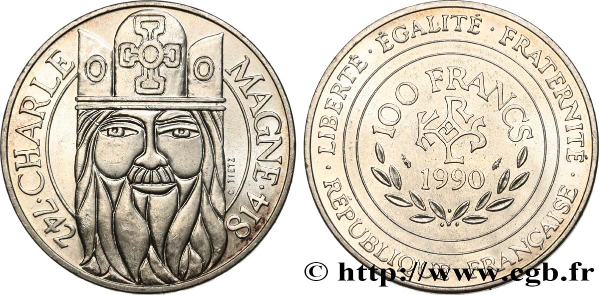 100 francs Charlemagne 1990  F.458/2 SUP 