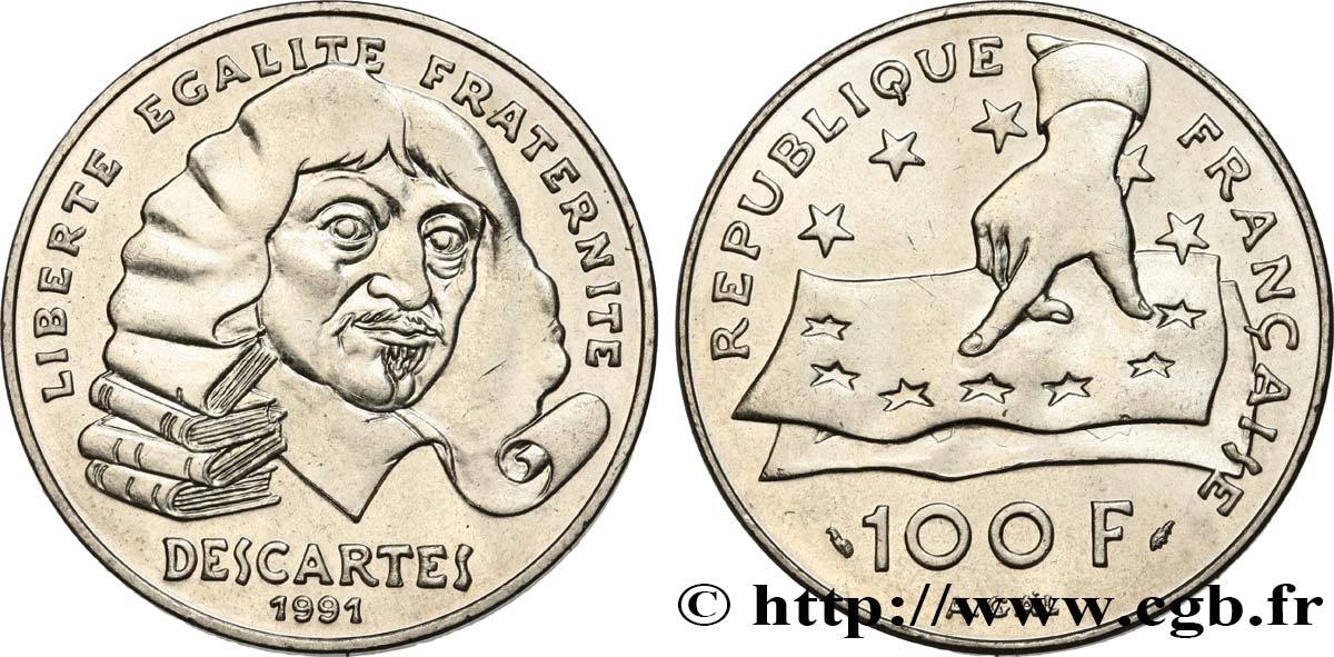 100 francs René Descartes 1991  F.459/2 MBC+ 