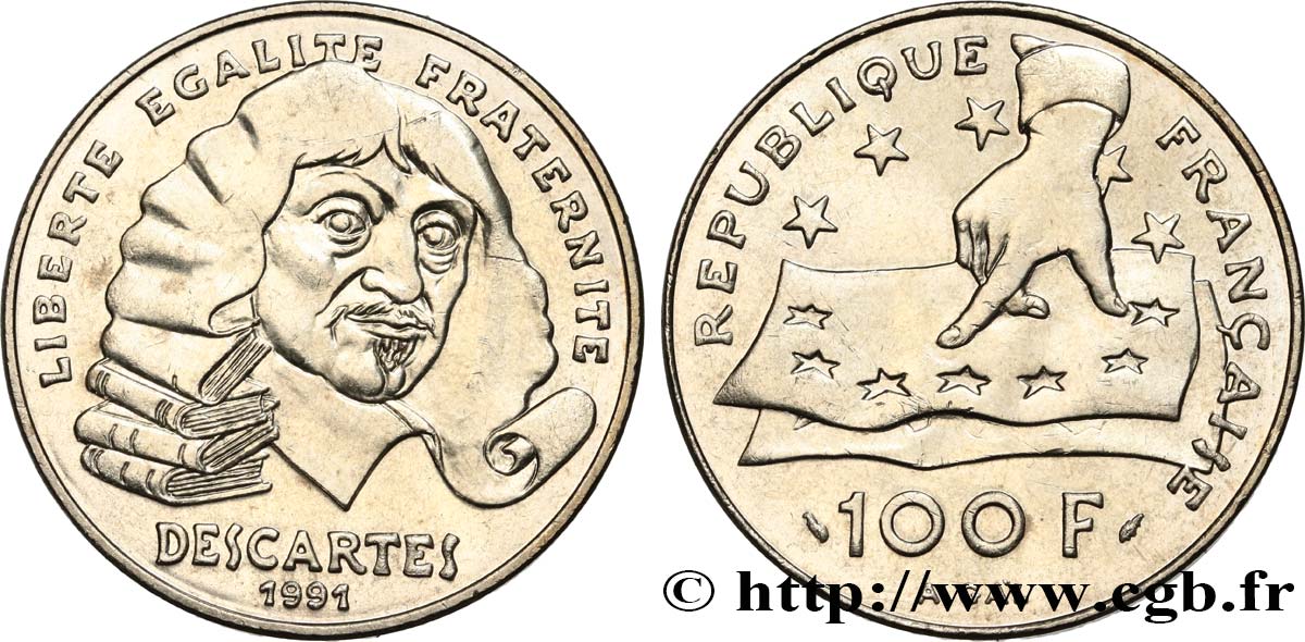 100 francs René Descartes 1991  F.459/2 fVZ 