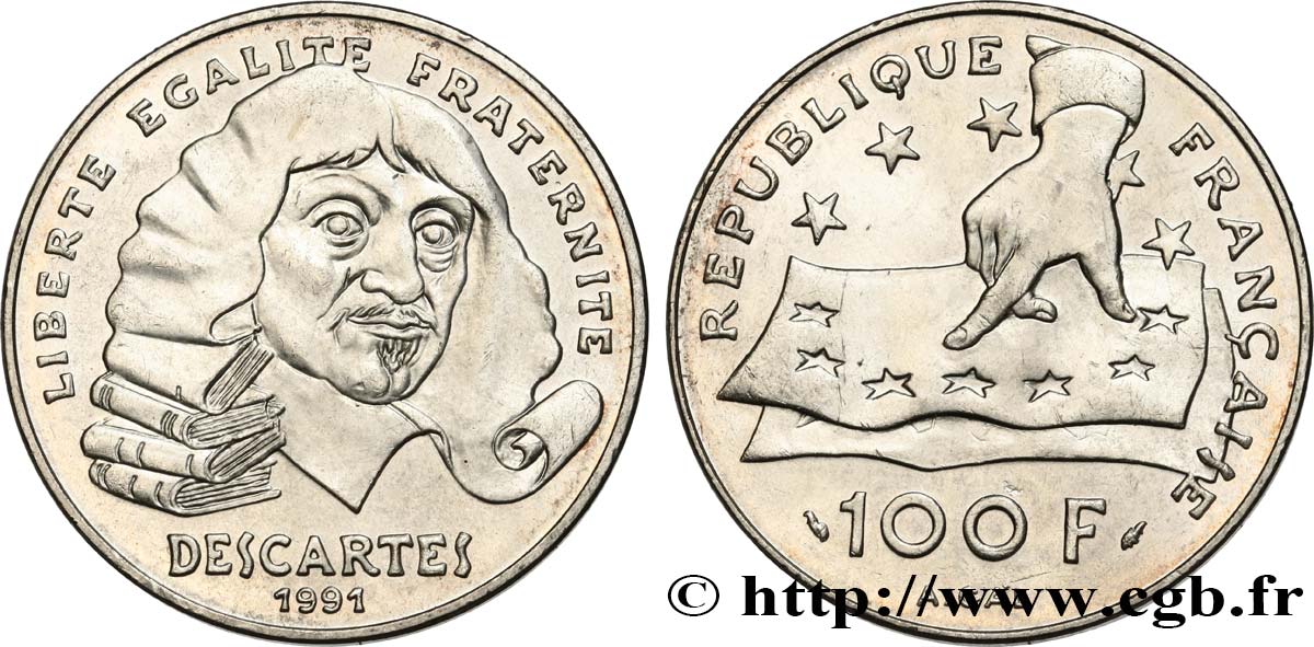 100 francs René Descartes 1991  F.459/2 fVZ 
