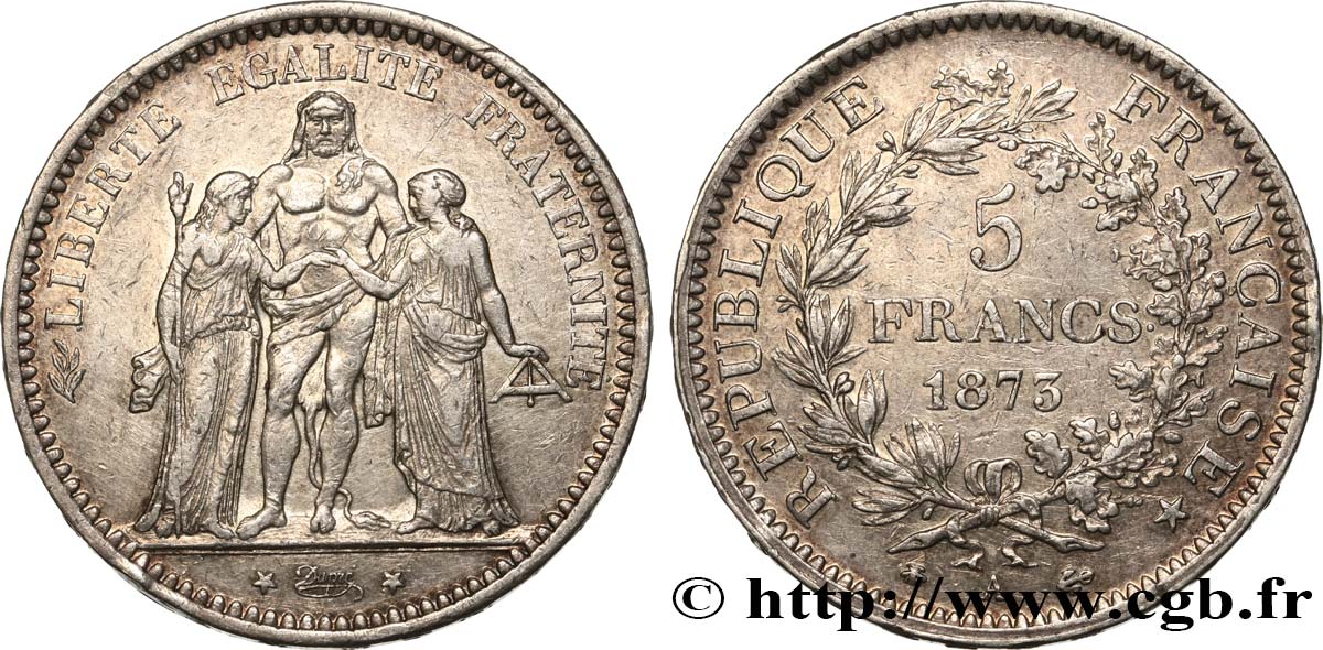 5 francs Hercule 1873 Paris F.334/9 XF 