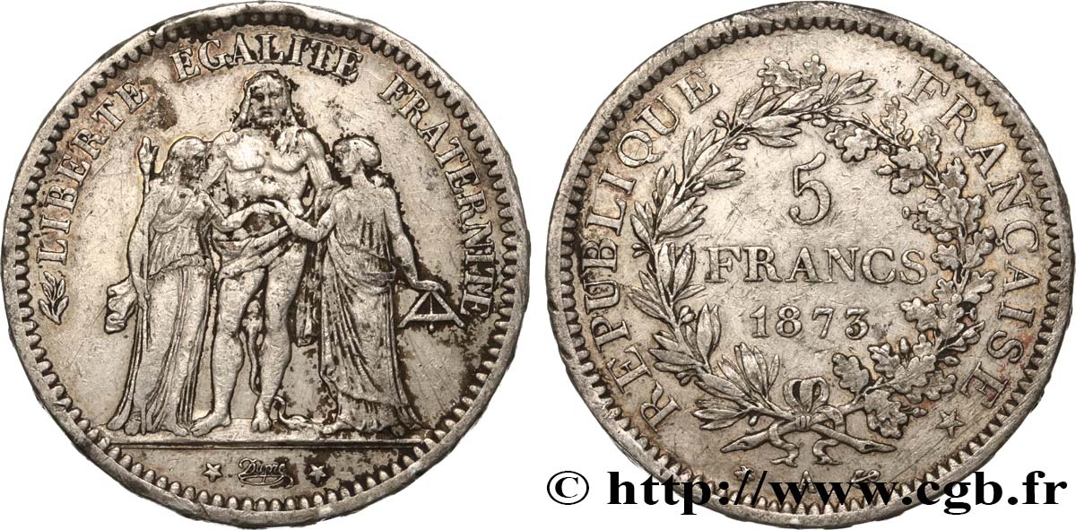 5 francs Hercule 1873 Paris F.334/9 q.BB 