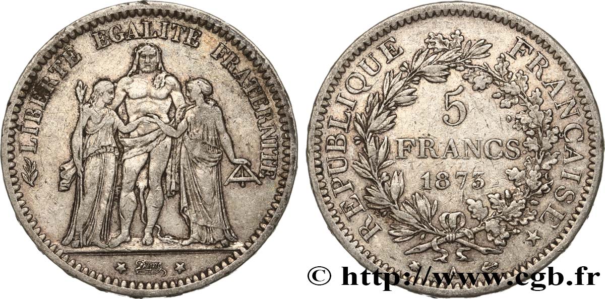 5 francs Hercule 1873 Paris F.334/9 TB+ 