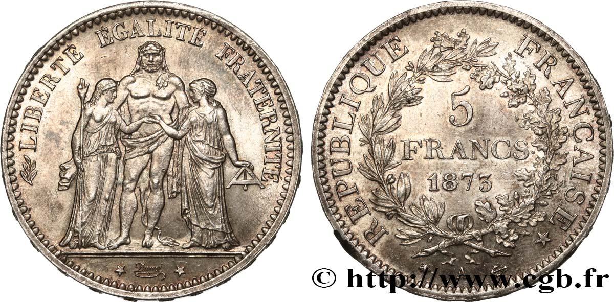 5 francs Hercule 1873 Paris F.334/9 SUP60 