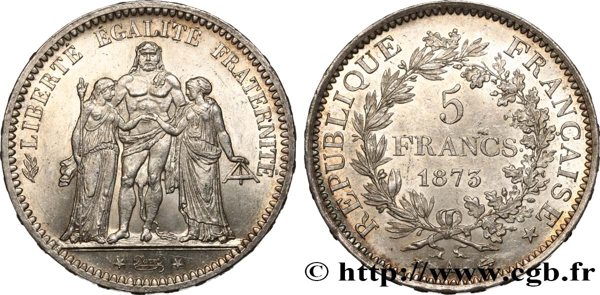 5 francs Hercule 1873 Paris F.334/9 SUP60 