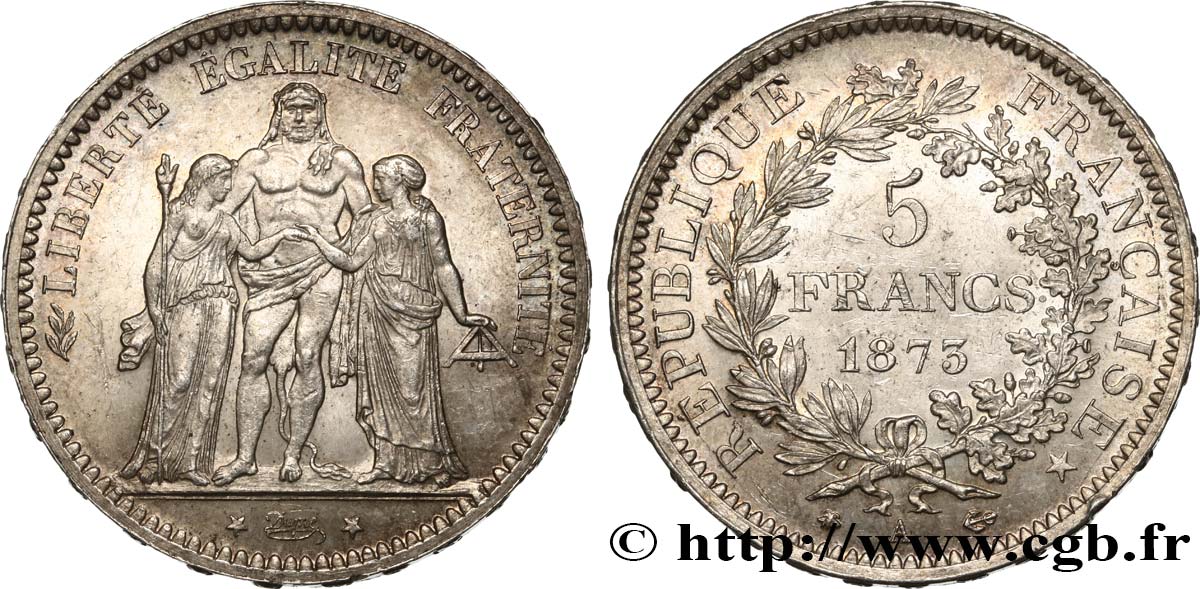 5 francs Hercule 1873 Paris F.334/9 SUP60 