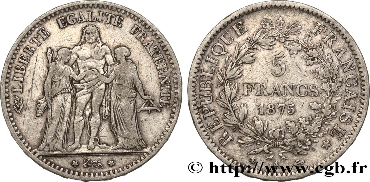 5 francs Hercule 1875 Paris F.334/14 S 