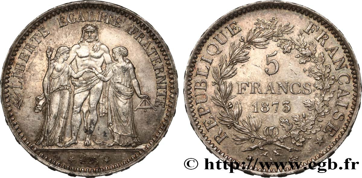 5 francs Hercule 1875 Paris F.334/14 AU 