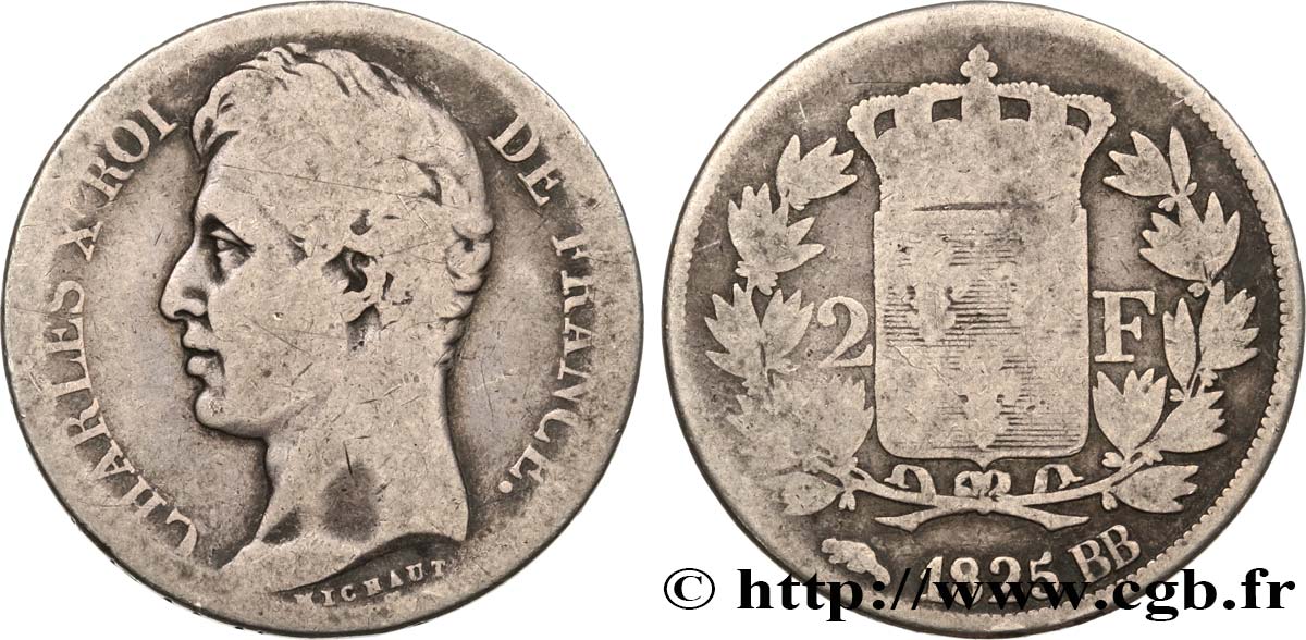2 francs Charles X 1825 Strasbourg F.258/3 B10 