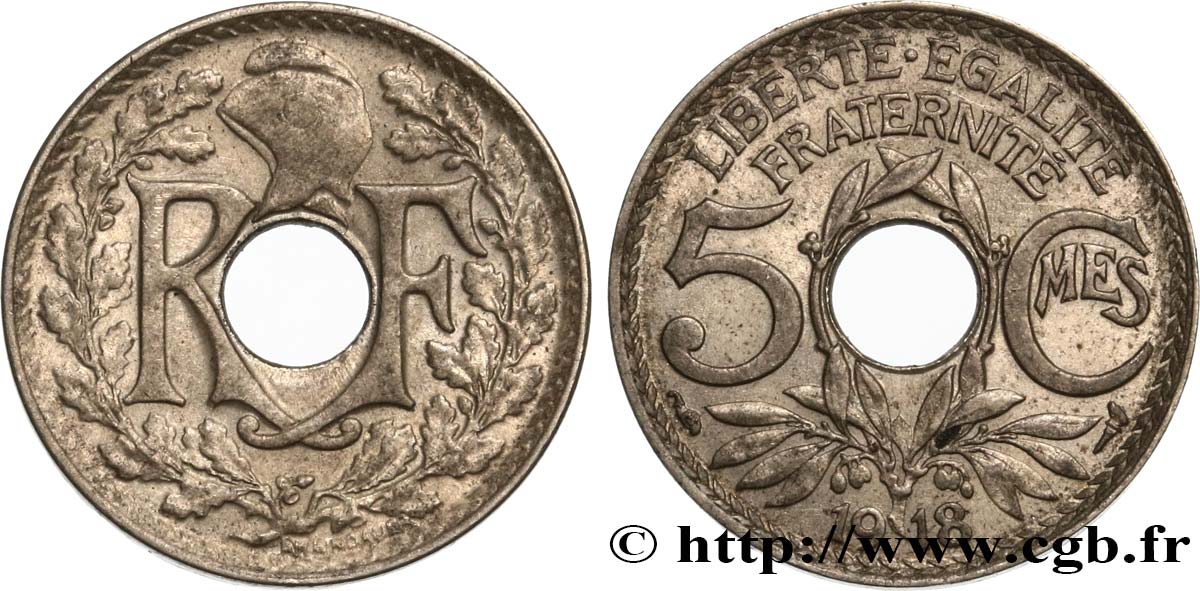 5 centimes Lindauer, grand module 1918 Paris F.121/2 BB45 