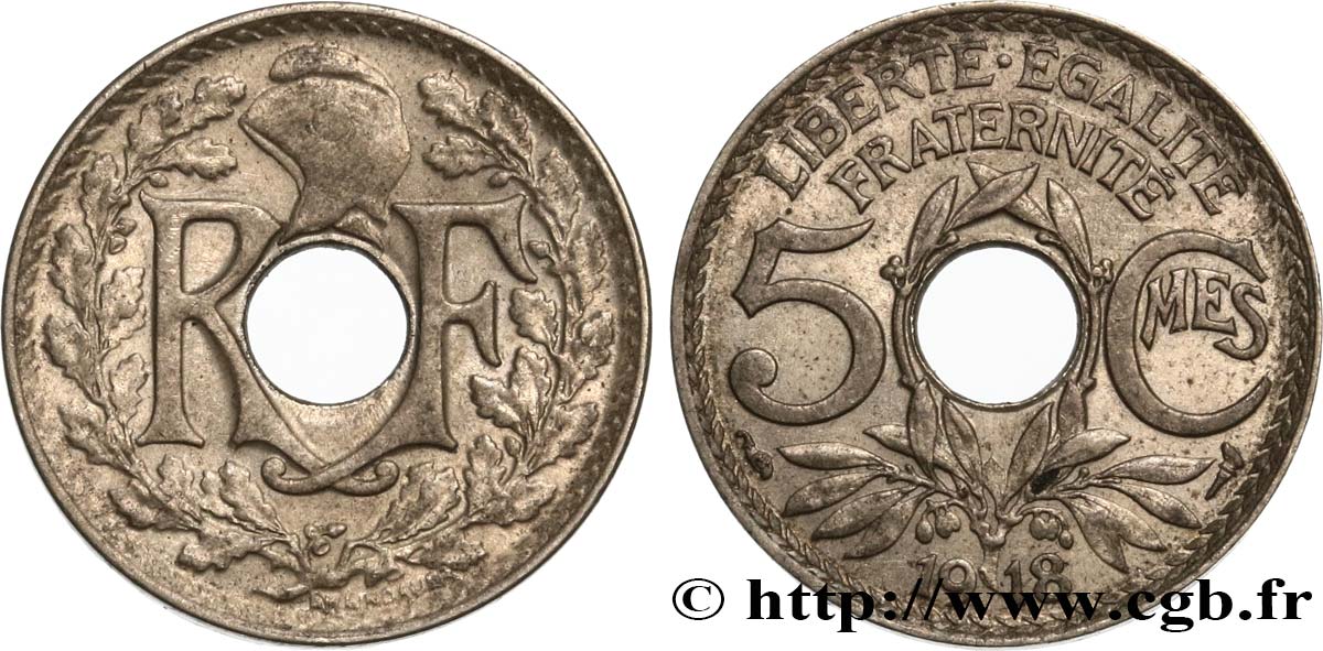 5 centimes Lindauer, grand module 1918 Paris F.121/2 TTB45 