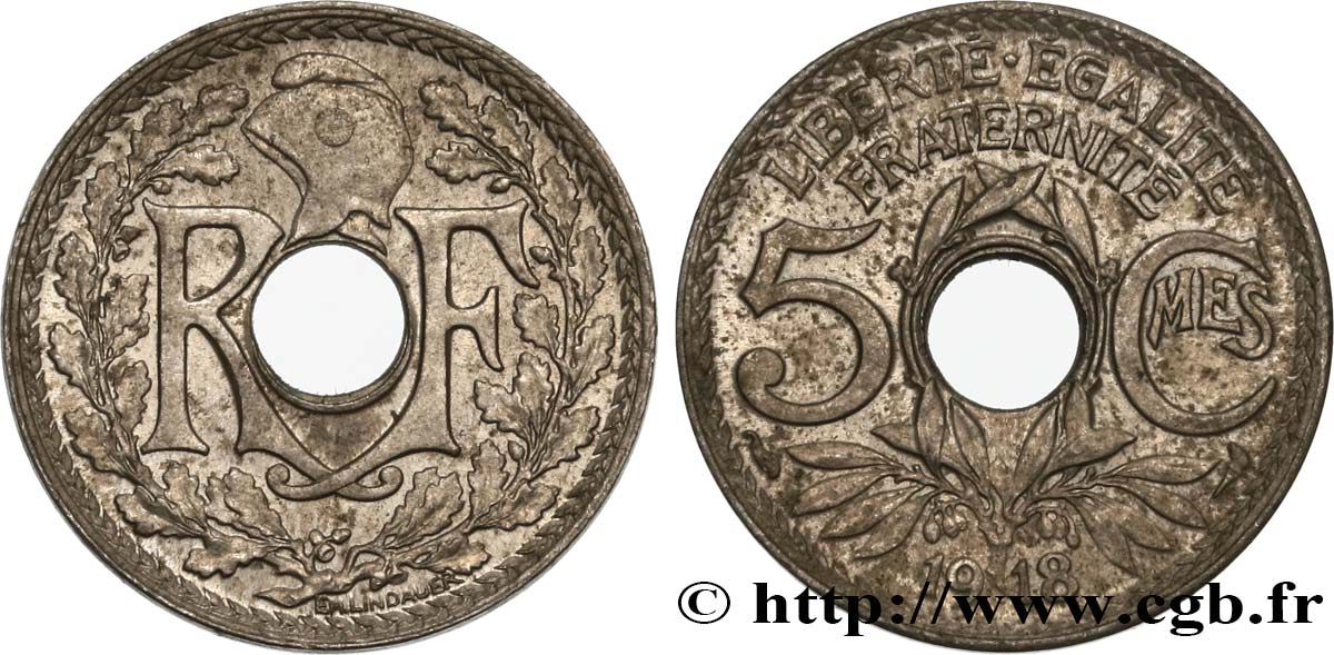 5 centimes Lindauer, grand module 1918 Paris F.121/2 SS50 