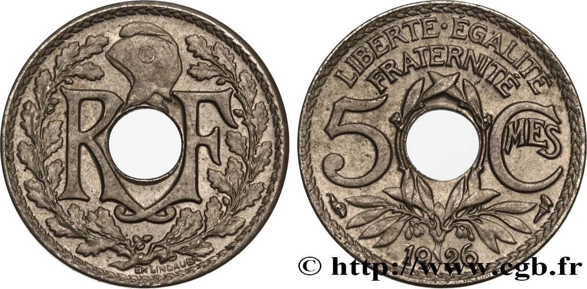 5 centimes Lindauer, petit module 1926  F.122/11 TTB50 