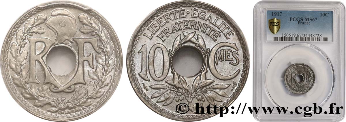 10 centimes Lindauer 1917  F.138/1 ST67 PCGS