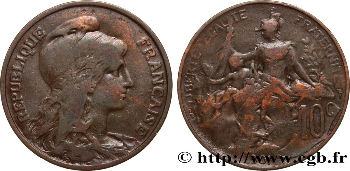 10 centimes Daniel-Dupuis 1901  F.136/10 VF20 