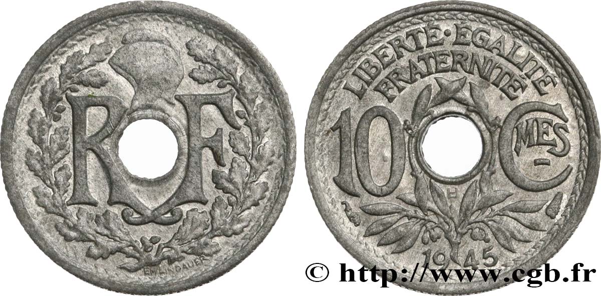 10 centimes Lindauer, petit module 1945 Beaumont-Le-Roger F.143/3 TTB53 
