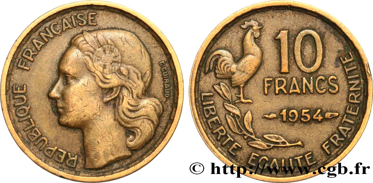 10 francs Guiraud 1954  F.363/10 BC35 