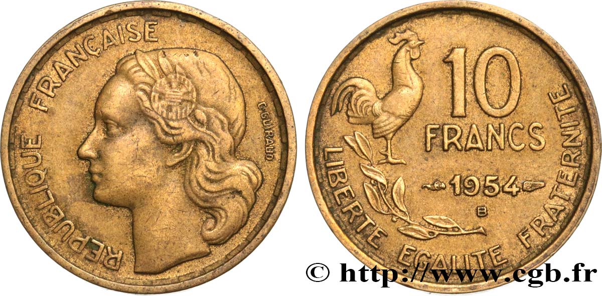 10 francs Guiraud 1954 Beaumont-Le-Roger F.363/11 TTB45 