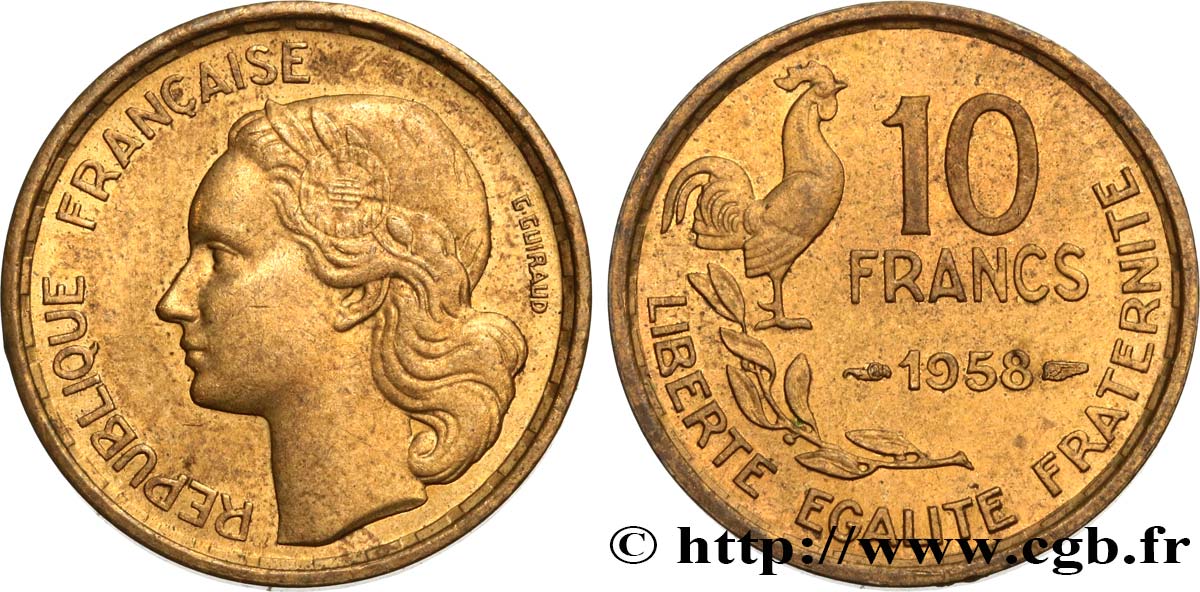 10 francs Guiraud 1958  F.363/14 AU58 