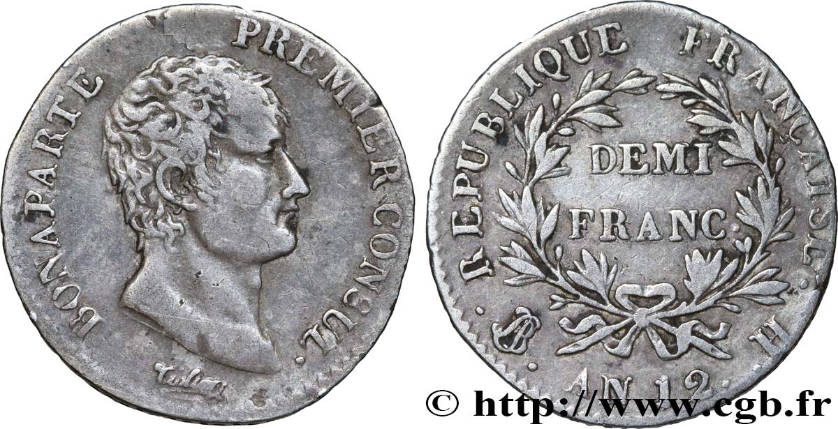 Demi-franc Bonaparte Premier Consul 1804 La Rochelle F.173/6 BB42 