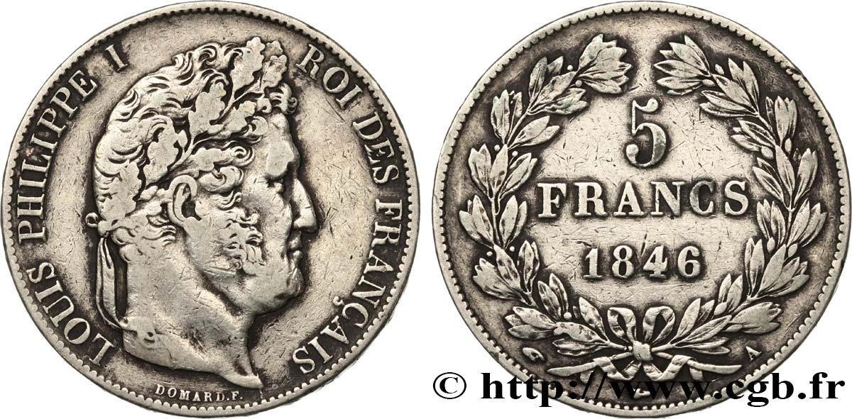 5 francs IIIe type Domard 1846 Paris F.325/10 fSS 