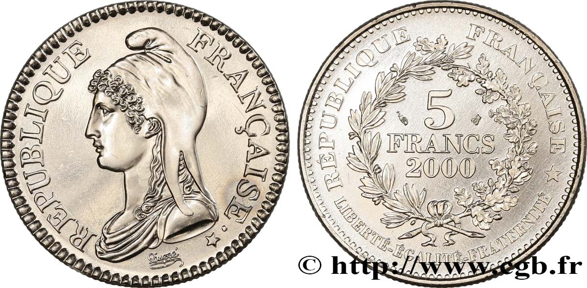 5 francs La Liberté de Dupré 2000 Paris F.353/1 MS 