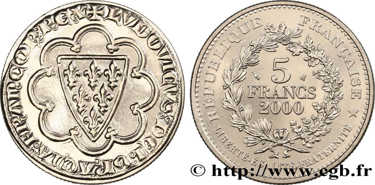 5 francs Écu d’or de Saint-Louis 2000 Paris F.349/1 ST 