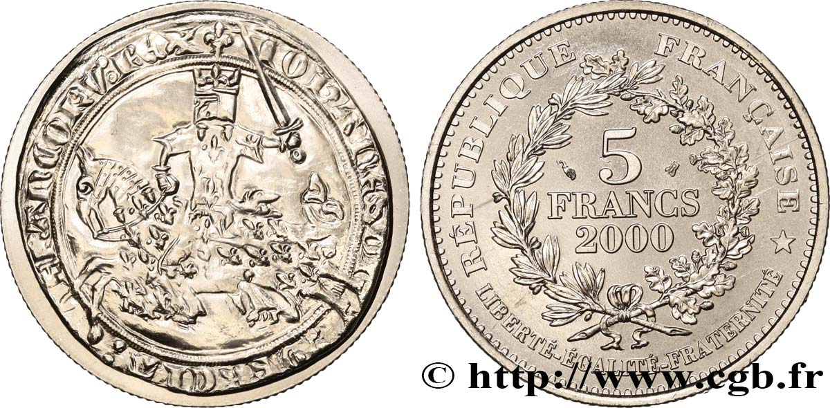 5 francs Franc à cheval de Jean le Bon 2000 Paris F9.350/1 ST 