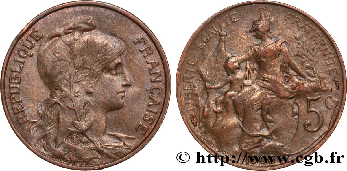 5 centimes Daniel-Dupuis 1905  F.119/15 TTB45 