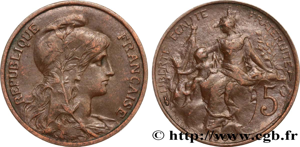 5 centimes Daniel-Dupuis 1908  F.119/19 SS45 