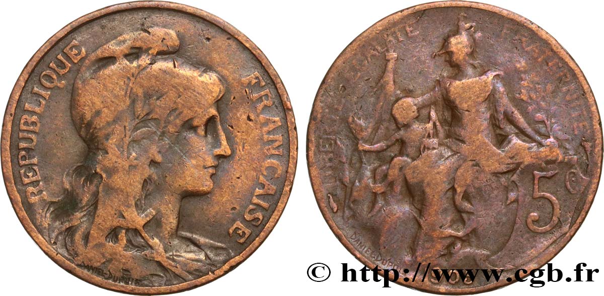 5 centimes Daniel-Dupuis 1905  F.119/15 B+ 