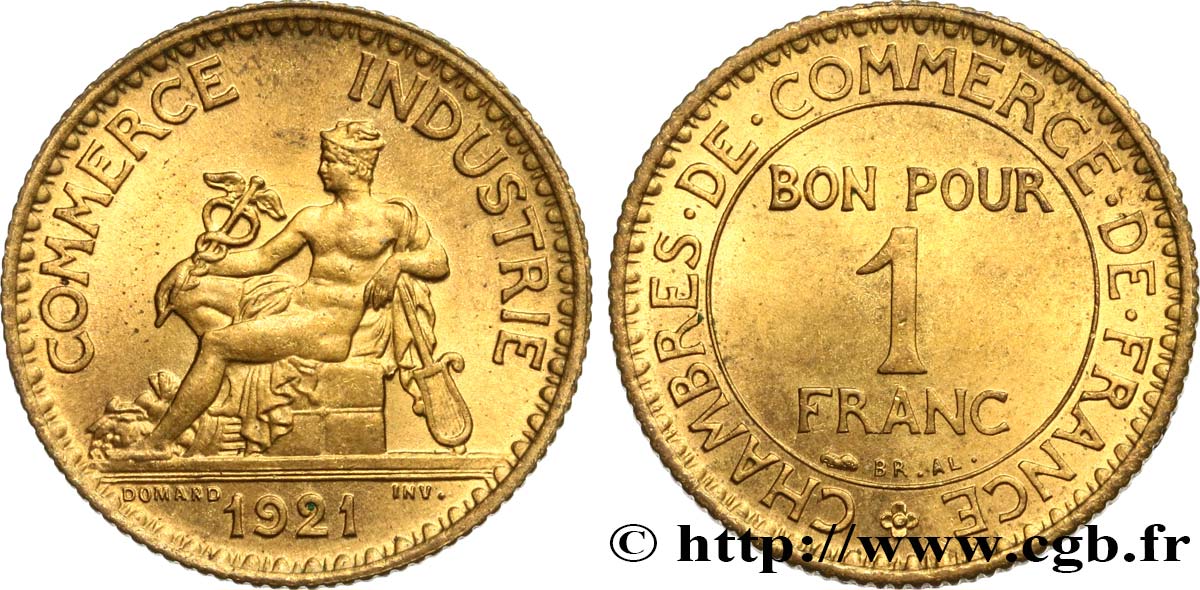 1 franc Chambres de Commerce 1921 Paris F.218/3 SC63 