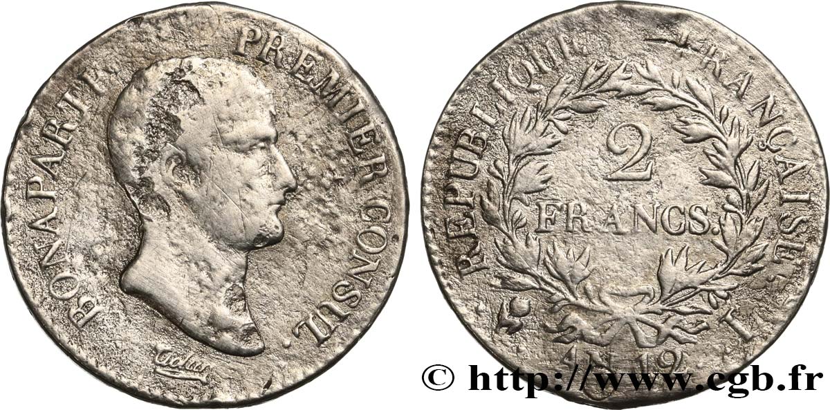 2 francs Bonaparte Premier Consul 1804 Bayonne F.250/8 B 
