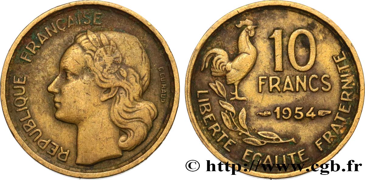 10 francs Guiraud 1954  F.363/10 VF30 