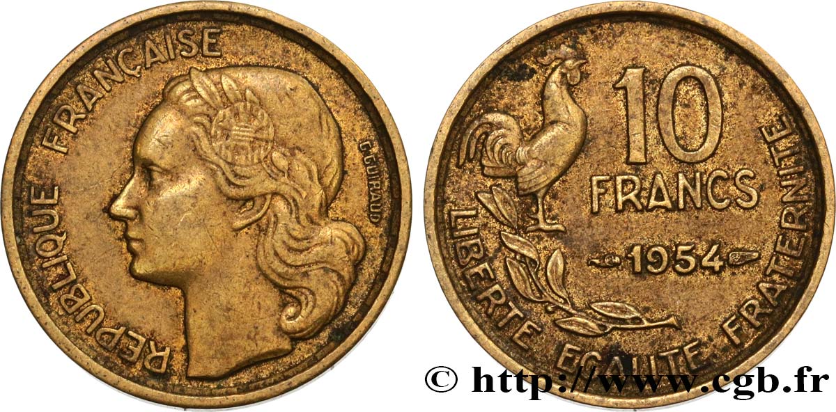 10 francs Guiraud 1954  F.363/10 SS40 