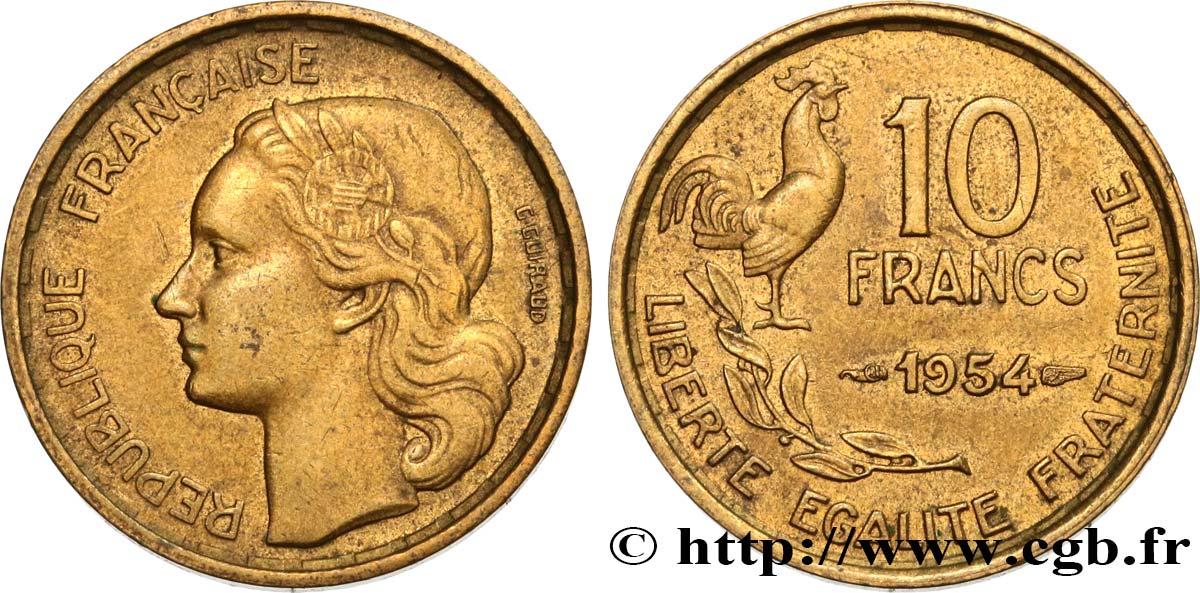 10 francs Guiraud 1954  F.363/10 XF45 