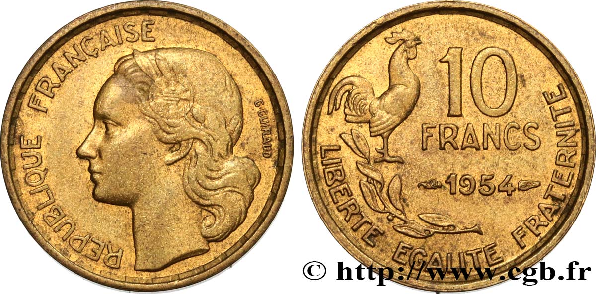 10 francs Guiraud 1954  F.363/10 MBC50 