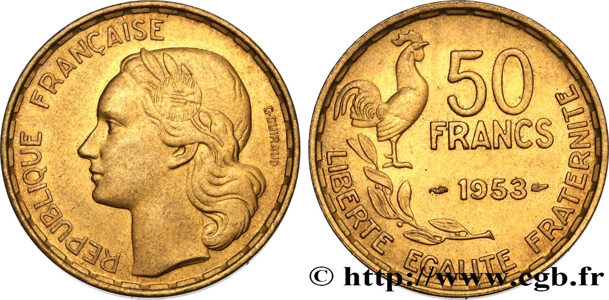 50 francs Guiraud 1953  F.425/10 EBC58 