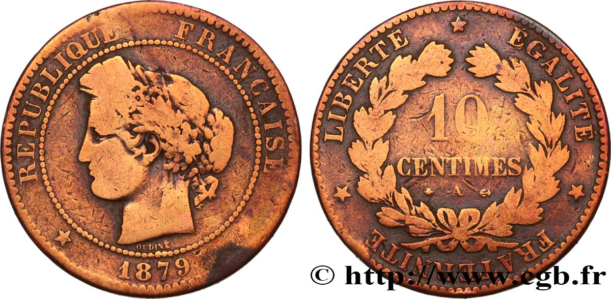 10 centimes Cérès 1879 Paris F.135/22 SGE12 