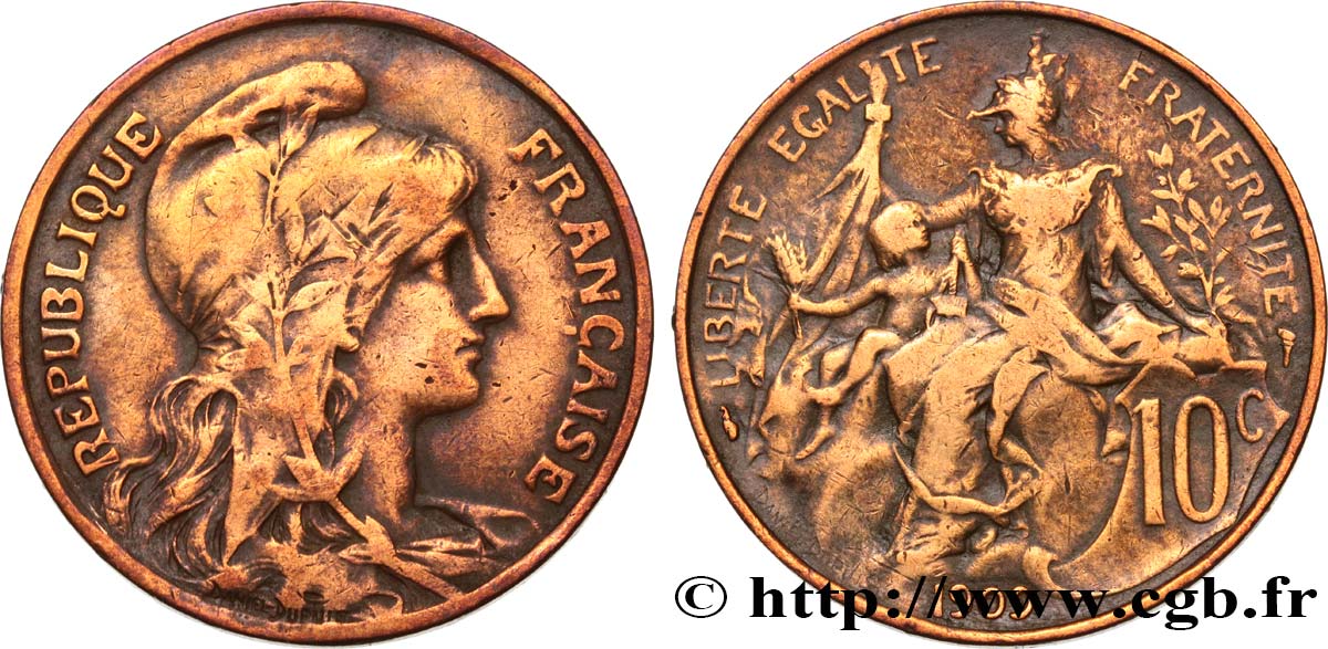 10 centimes Daniel-Dupuis 1909  F.136/18 VF25 