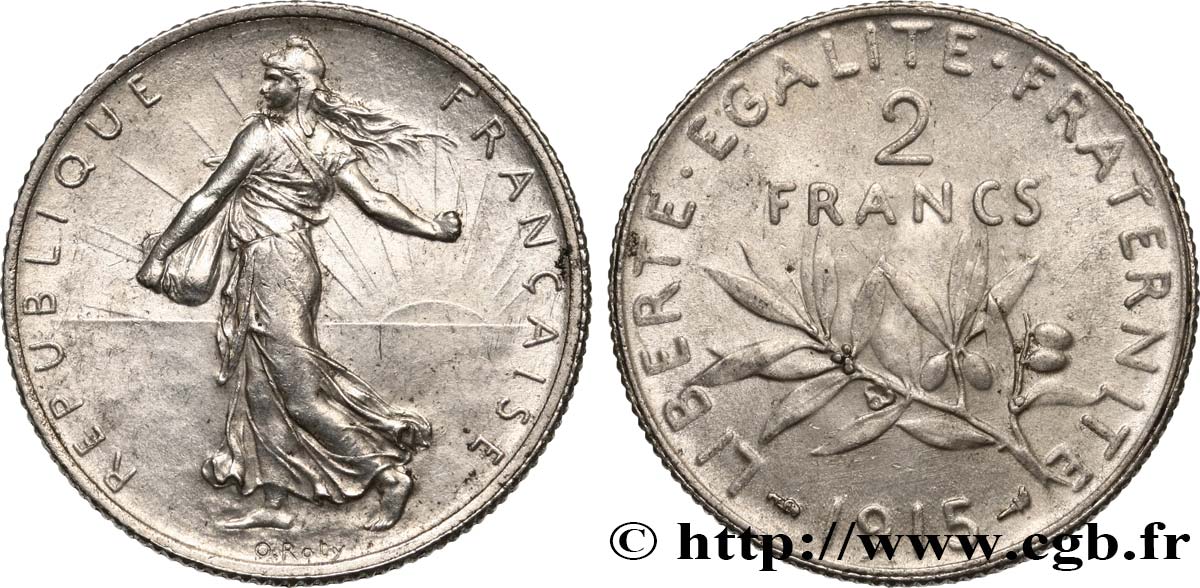 2 francs Semeuse 1915  F.266/17 MS60 